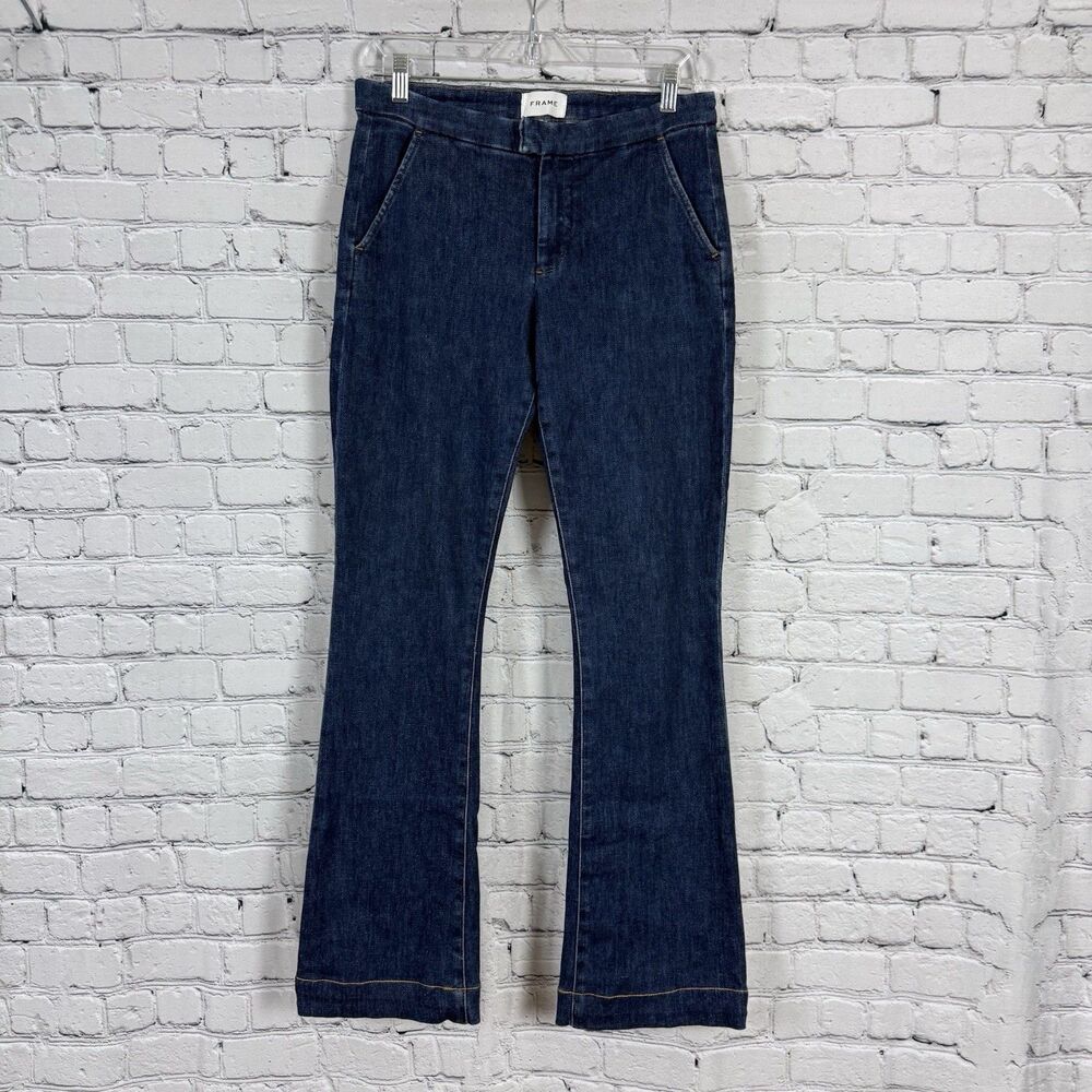 Frame Denim Dark Blue Flare Jeans - Picture 4 of 16
